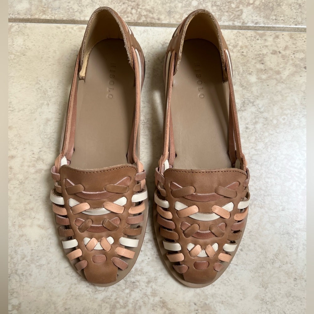 NEW nisolo leather made color block huaraches sandals - Picture 3 of 6